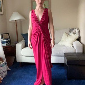 Katie May Hot Pink Long Dress, Low Back Size 0